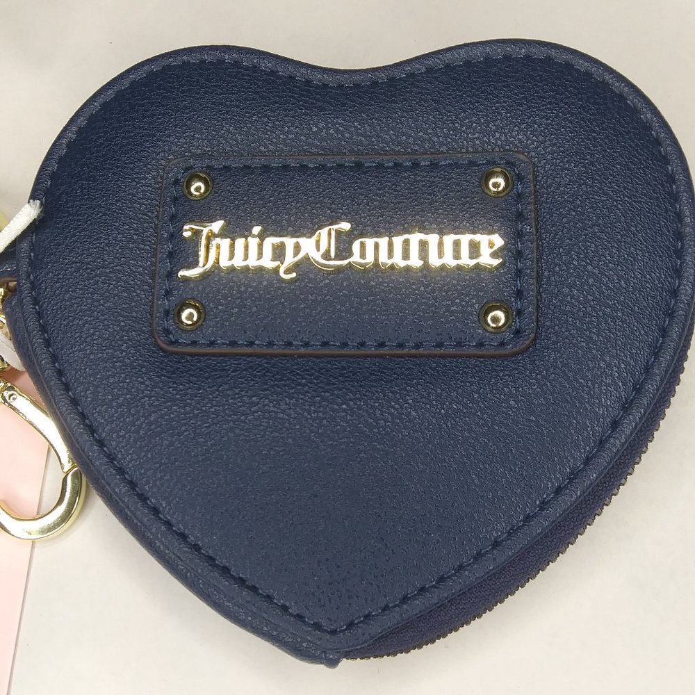 Juicy Couture Blue cove heart shaped coin purse